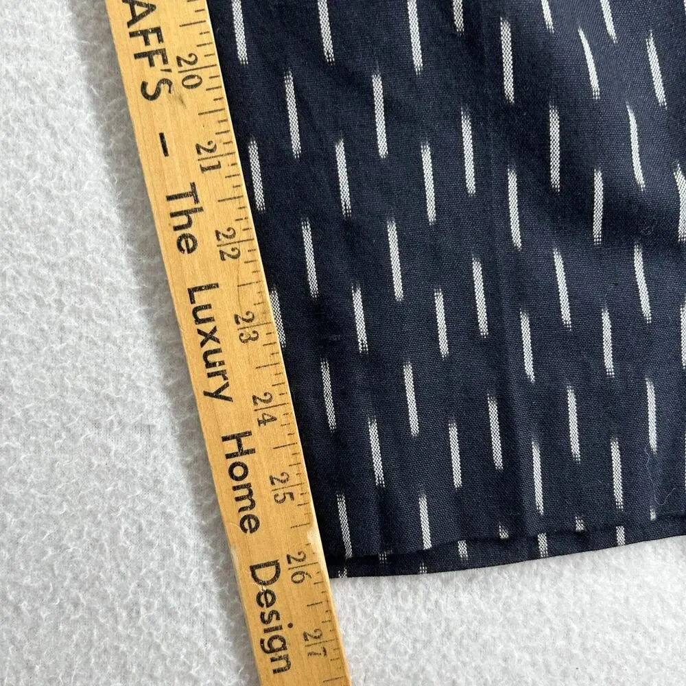 J.CREW Pants Womens 10 Pull On Ikat Cropped Metallic Tux Stripes Cotton Blue